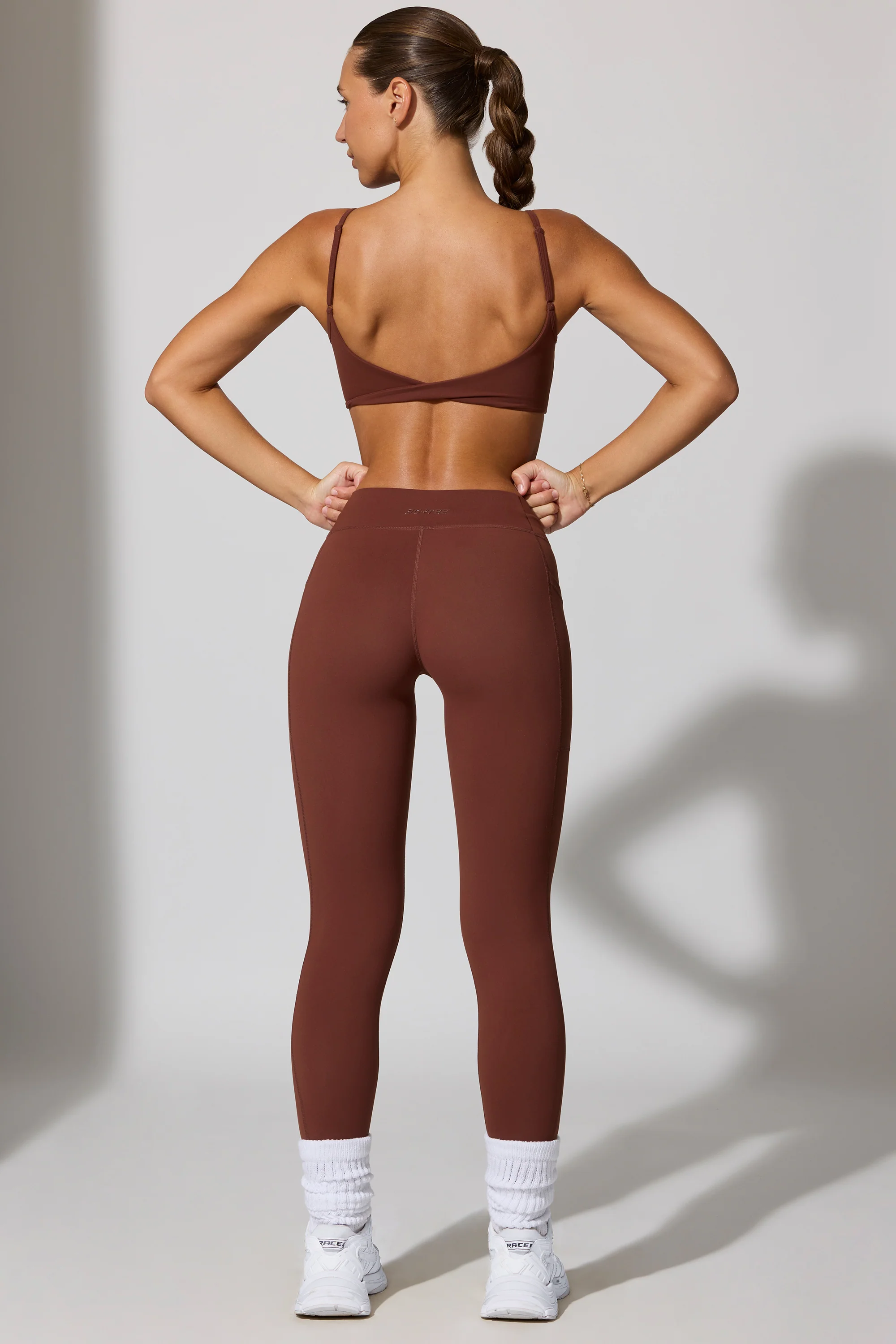 Full Length Leggings with Pockets in Brown - Image 3