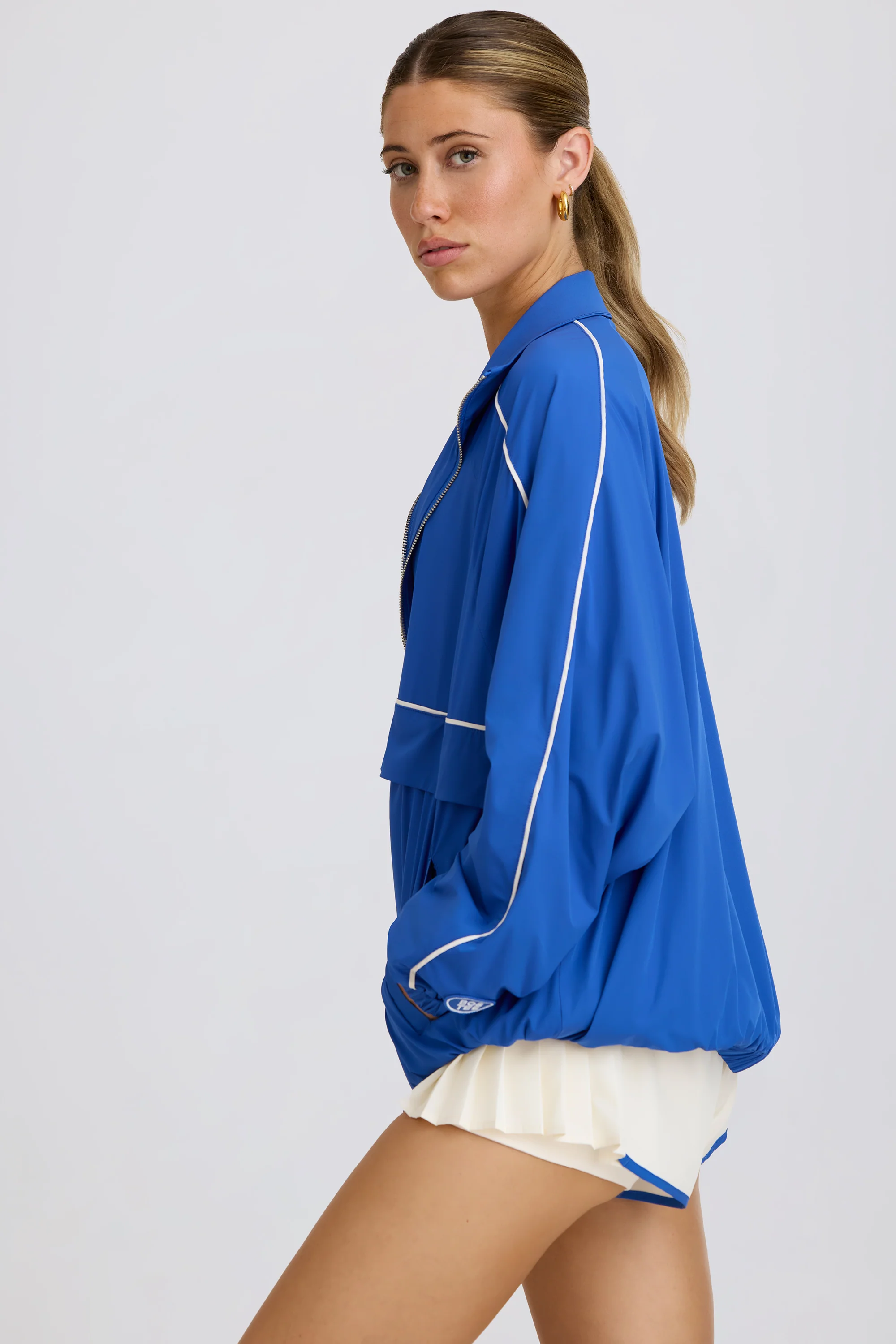 Oversized Track Jacket in Cobalt - Image 2