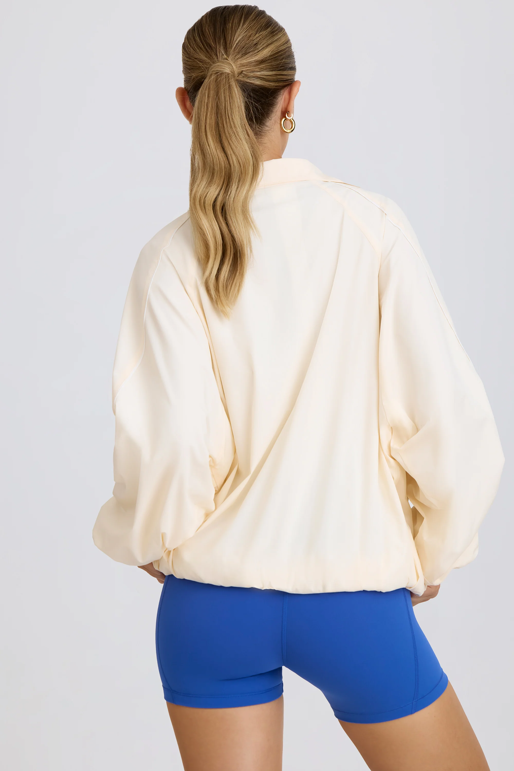 Oversized Track Jacket in White - Image 3