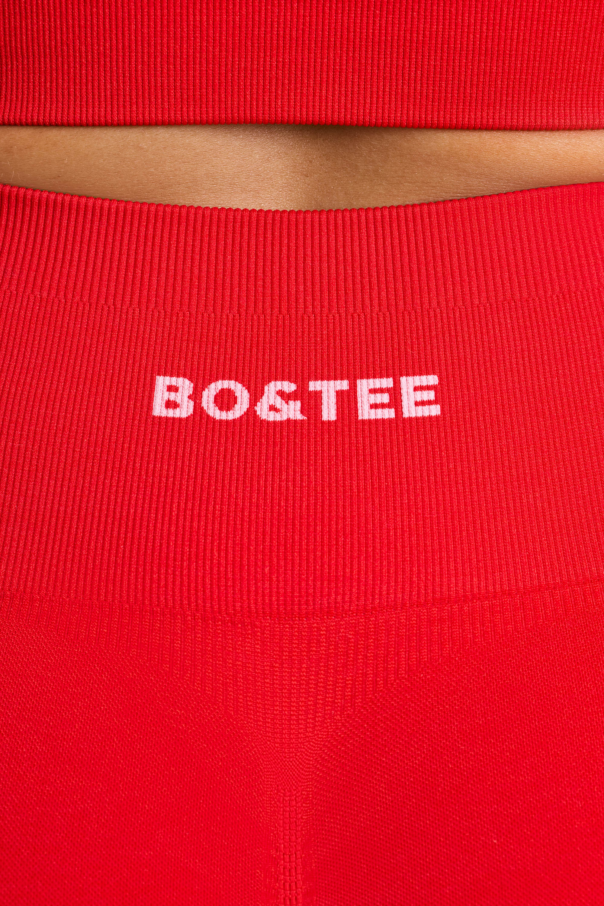 Define Luxe High-Waist Mini Shorts in Red - Image 4