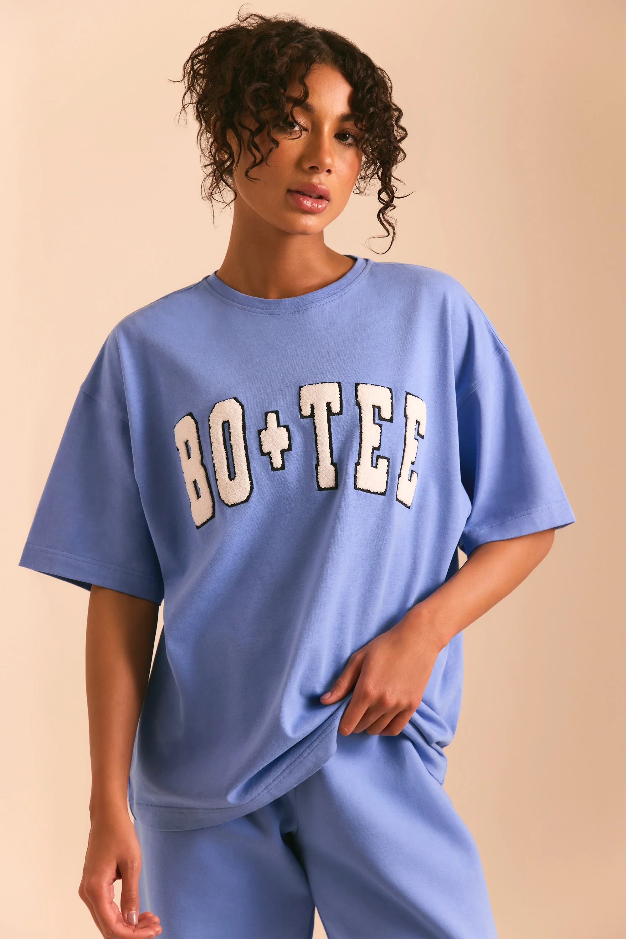 Ease - Oversized Short Sleeve T-Shirt in Cerulean Blue - Image 6