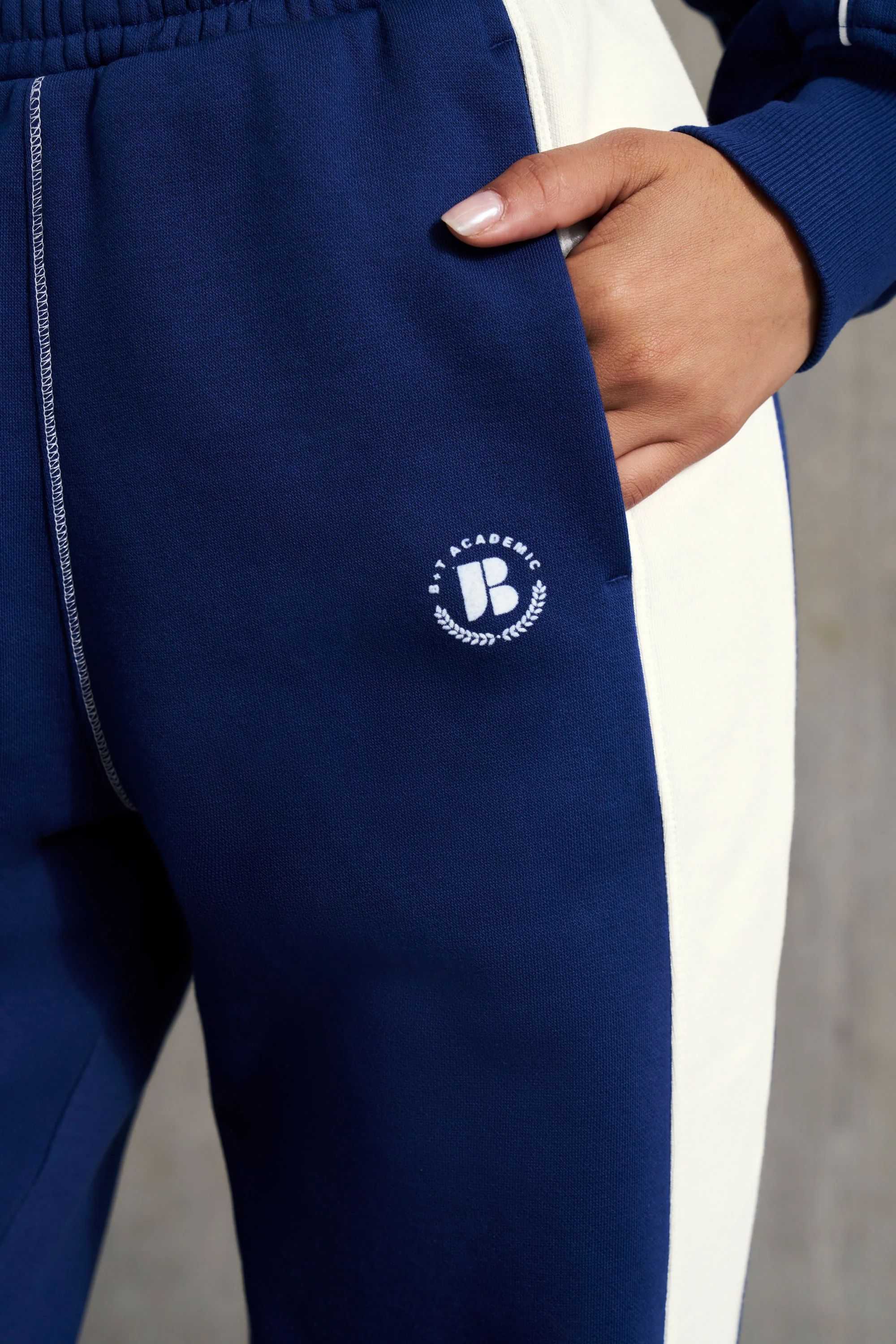 Wide Leg Sweatpants in Navy - Image 4