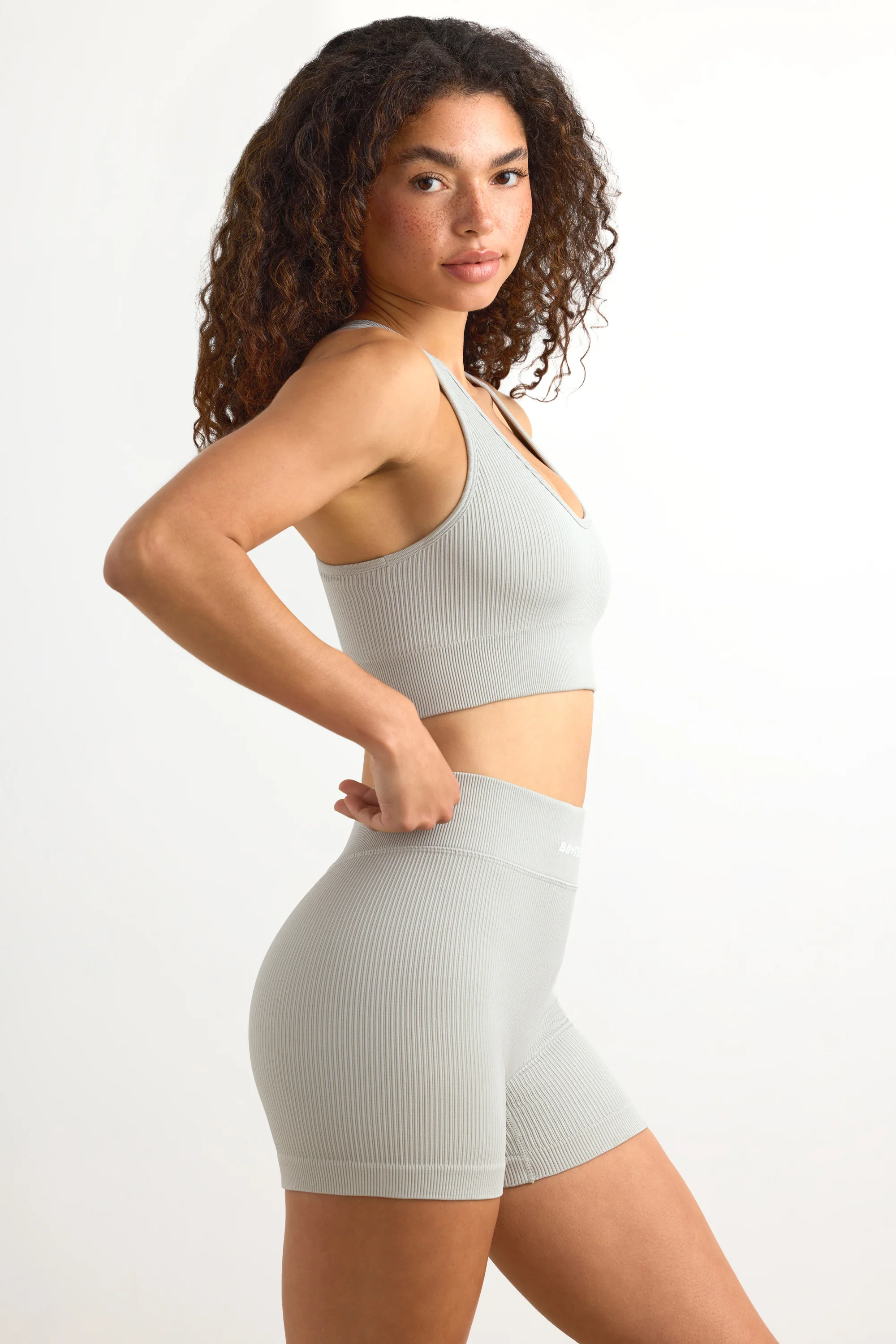 FlexiRib Mini Shorts in Grey - Image 2