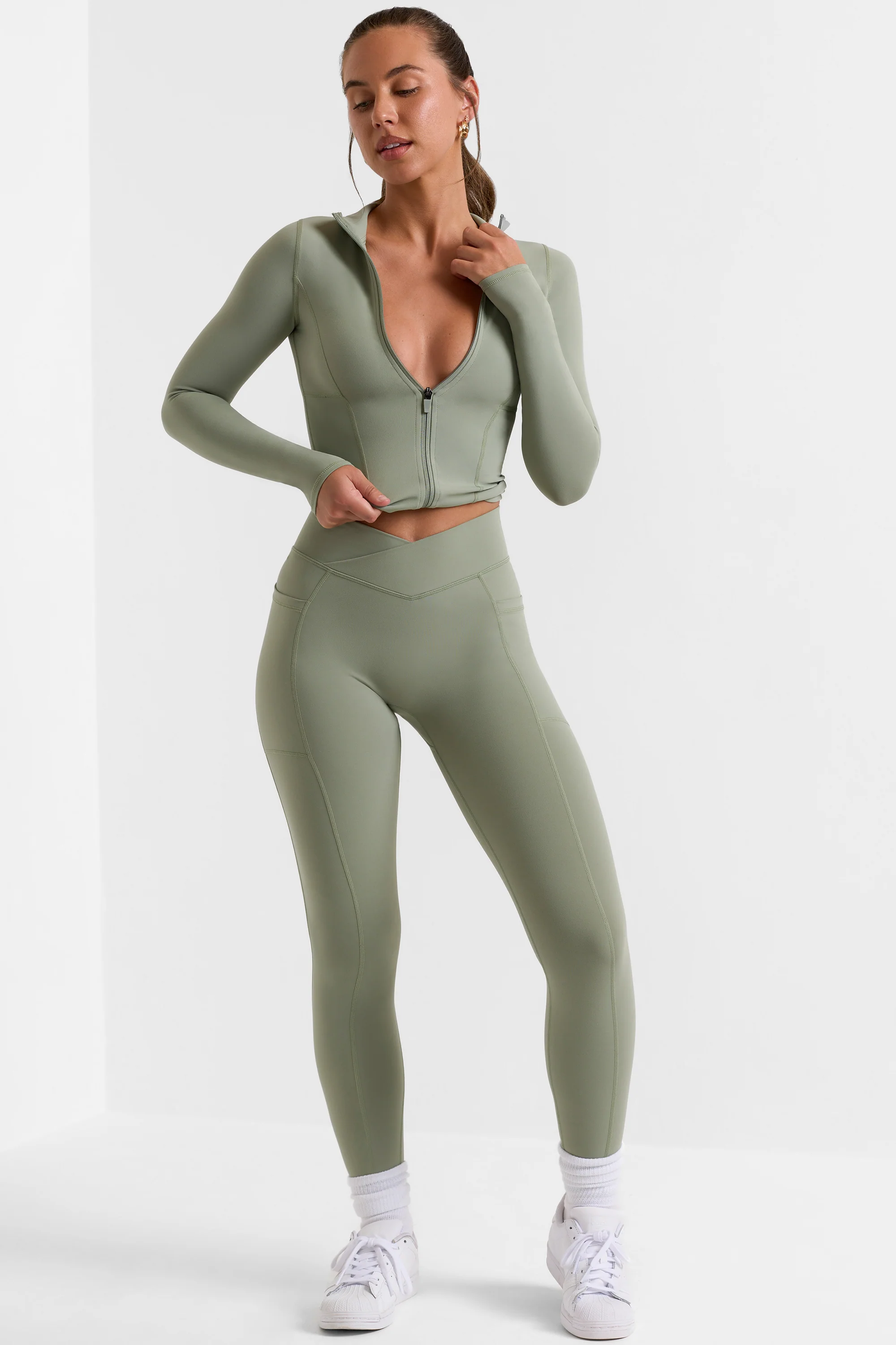 Soft Active Full-Length Leggings in Bamboo Green - Image 6