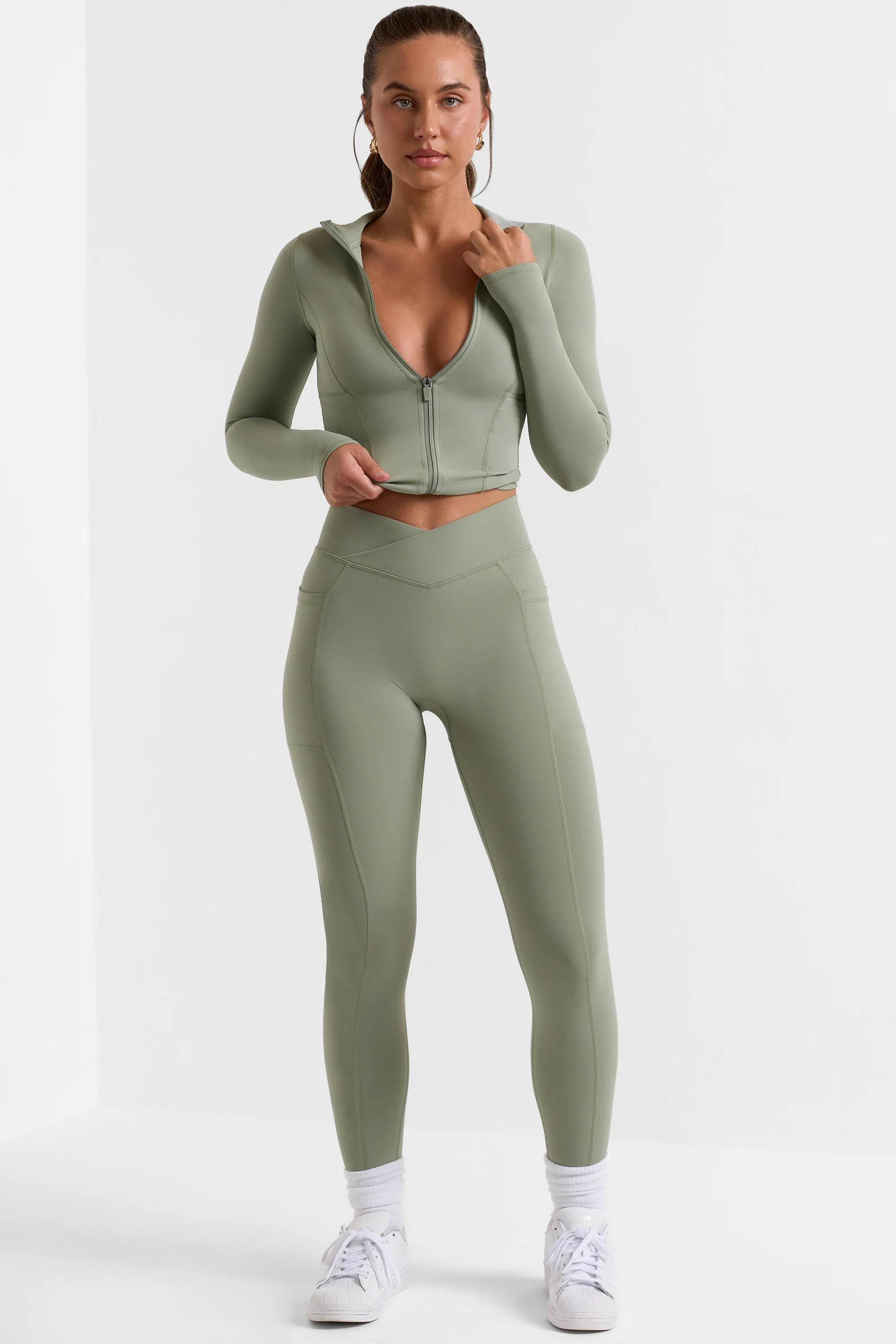 Soft Active Full-Length Leggings in Bamboo Green - Image 7